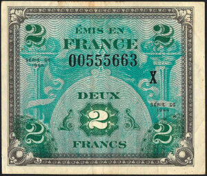 2 francs Drapeau type 1944