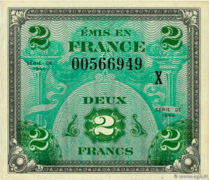 2 francs Drapeau type 1944