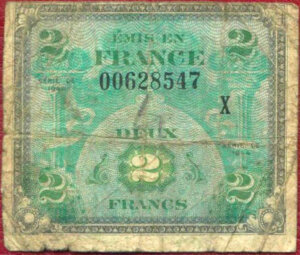 2 francs Drapeau type 1944