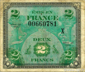 2 francs Drapeau type 1944