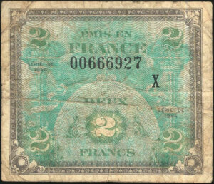 2 francs Drapeau type 1944