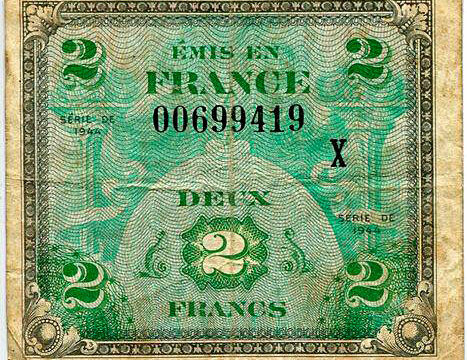 2 francs Drapeau type 1944