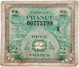 2 francs Drapeau type 1944