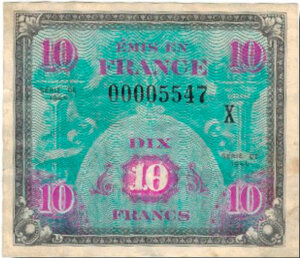 10 francs Drapeau type 1944