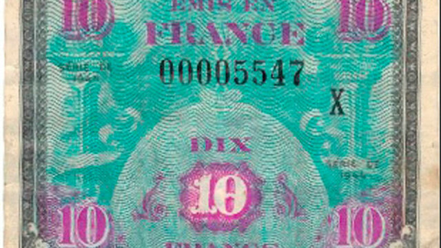 10 francs Drapeau type 1944