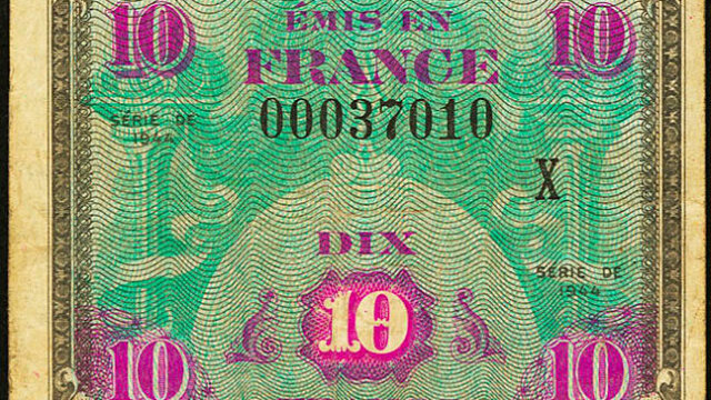 10 francs Drapeau type 1944