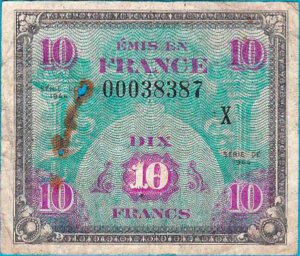 10 francs Drapeau type 1944