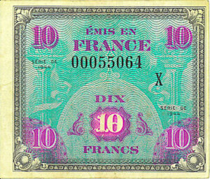 10 francs Drapeau type 1944