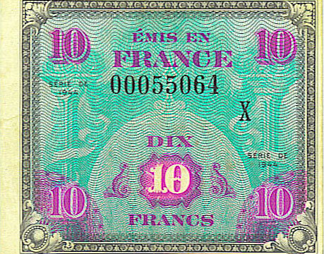 10 francs Drapeau type 1944