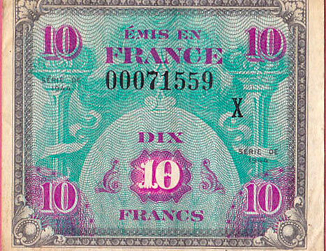 10 francs Drapeau type 1944