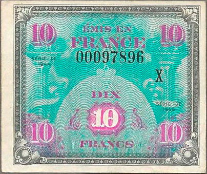 10 francs Drapeau type 1944