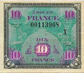 10 francs Drapeau type 1944