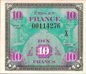 10 francs Drapeau type 1944