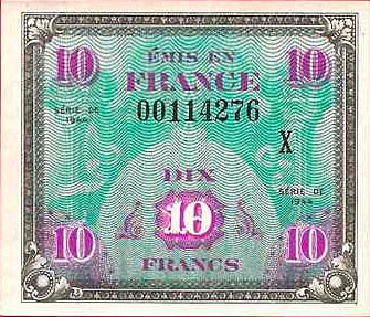 10 francs Drapeau type 1944