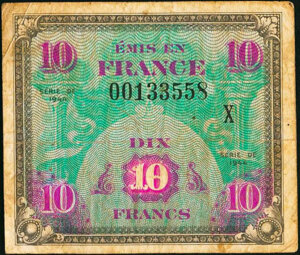 10 francs Drapeau type 1944