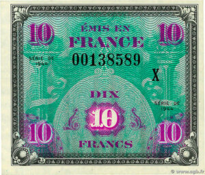 10 francs Drapeau type 1944