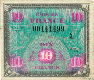 10 francs Drapeau type 1944