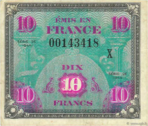 10 francs Drapeau type 1944