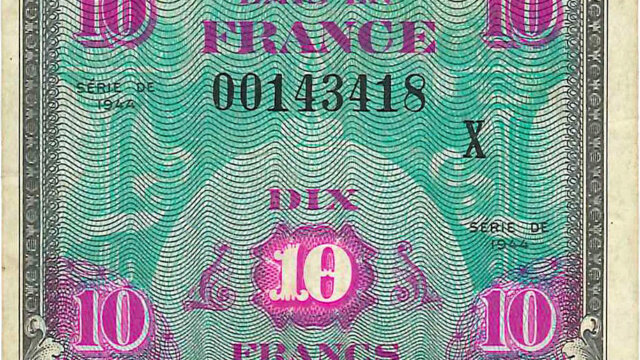 10 francs Drapeau type 1944