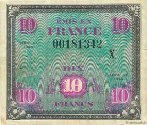 10 francs Drapeau type 1944