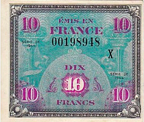 10 francs Drapeau type 1944