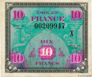 10 francs Drapeau type 1944