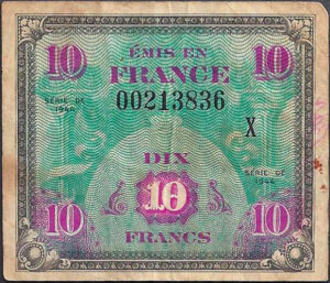 10 francs Drapeau type 1944