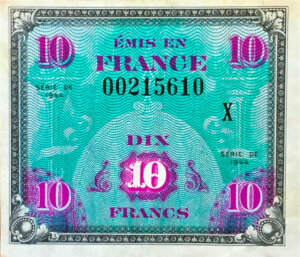 10 francs Drapeau type 1944