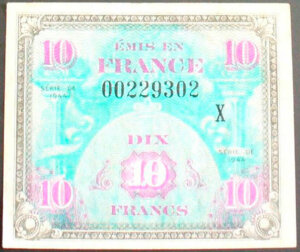 10 francs Drapeau type 1944