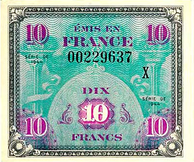 10 francs Drapeau type 1944