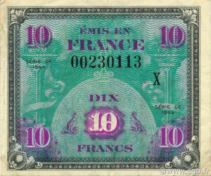 10 francs Drapeau type 1944