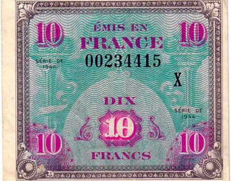 10 francs Drapeau type 1944