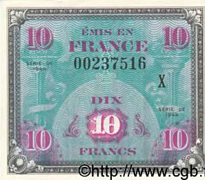 10 francs Drapeau type 1944