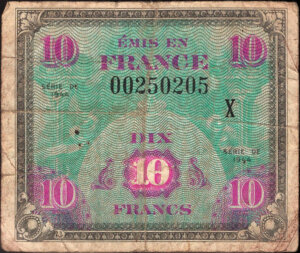 10 francs Drapeau type 1944