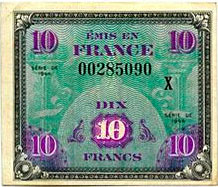 10 francs Drapeau type 1944