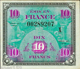 10 francs Drapeau type 1944