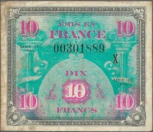 10 francs Drapeau type 1944