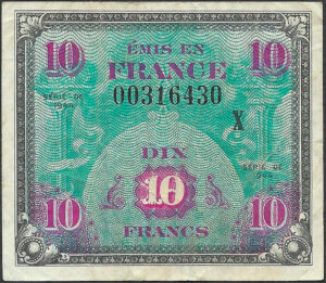 10 francs Drapeau type 1944