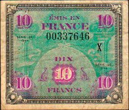 10 francs Drapeau type 1944