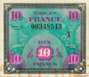 10 francs Drapeau type 1944