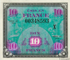 10 francs Drapeau type 1944