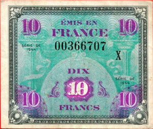 10 francs Drapeau type 1944