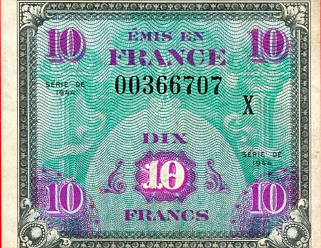 10 francs Drapeau type 1944