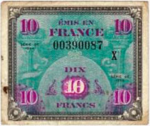 10 francs Drapeau type 1944