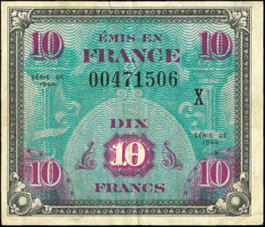 10 francs Drapeau type 1944