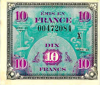 10 francs Drapeau type 1944