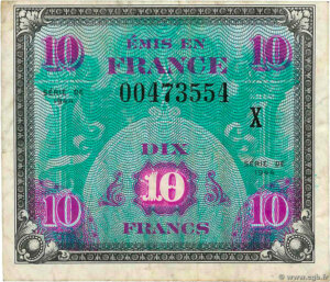 10 francs Drapeau type 1944