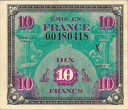 10 francs Drapeau type 1944