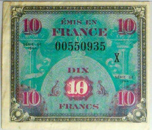 10 francs Drapeau type 1944