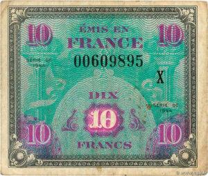 10 francs Drapeau type 1944